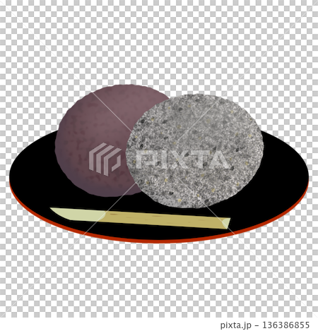 春分の日_牡丹餅のイラスト 136386855