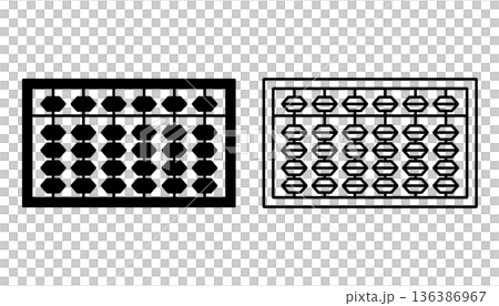 そろばんのアイコンセット そろばんのアイコンセット 136386967