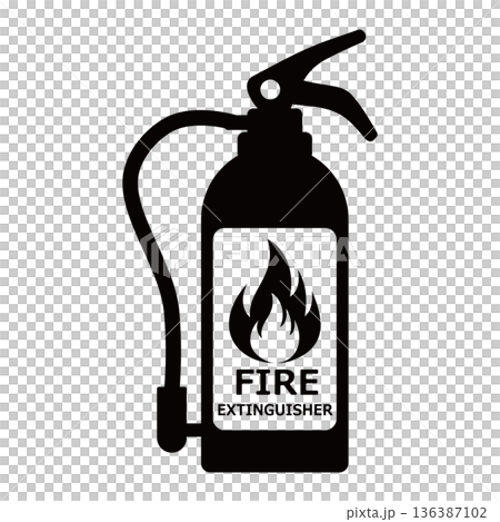 Fire extinguisher icon black 136387102