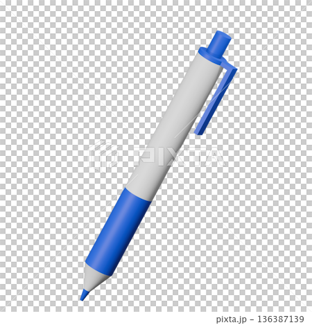 3D illustration of a blue ballpoint pen | 3DCG 3D illustration of a blue ballpoint pen | 3DCG 136387139