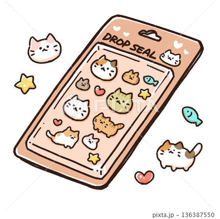 ぷっくりシールのイラスト ぷっくりシールのイラスト 136387550