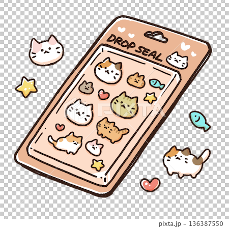 ぷっくりシールのイラスト ぷっくりシールのイラスト 136387550