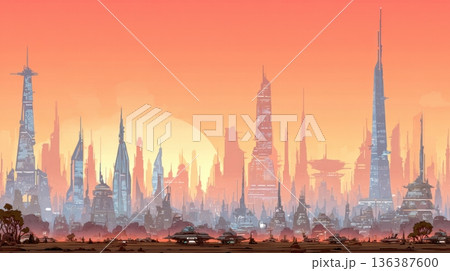 Seamless Pattern of Graceful Dancers in Pink Leotards With Tiaras for Girls Pajamas and Bedroom Decorations in a Soft White Setting 136387600