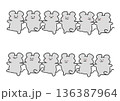かわいいネズミのラインダンスイラスト 136387964