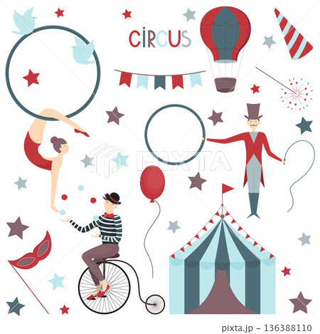 circus clip art set 136388110