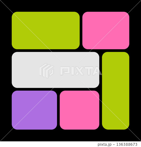 Trendy Bento Grid Vector Design With Abstract Shapes And Simple Frames. Y2K-Inspired Geometric Layout For Creative Backgrounds And UI Composition Trendy Bento Grid Vector Design With Abstract Shapes And Simple Frames. Y2K-Inspired Geometric Layout For Creative Backgrounds And UI Composition 136388673