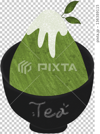 Delicious matcha bingsu in a black bowl Delicious matcha bingsu in a black bowl 136389115