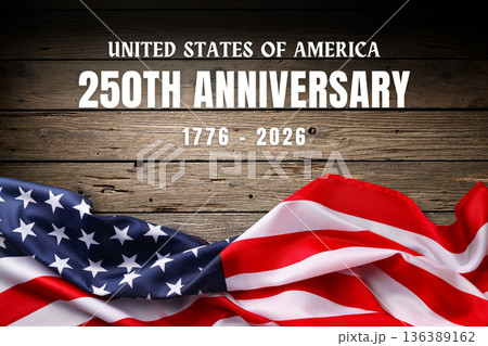 American flag display for the 250th anniversary 136389162