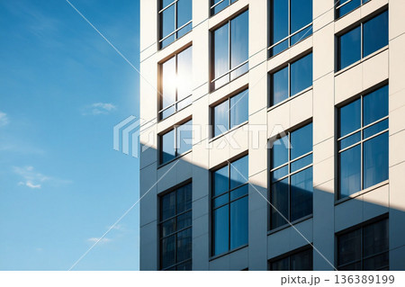 facade of a modern apartment building 136389199
