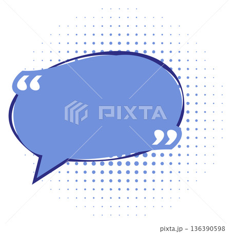 Message bubble with halftone shadow. Comic quota frame 136390598