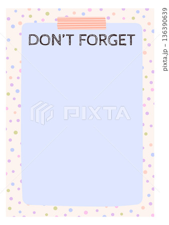 Dont forget list template. Reminder sheet print 136390639