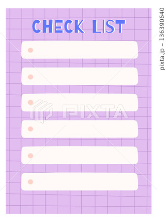 Check list in cute style. Planner sheet template 136390640