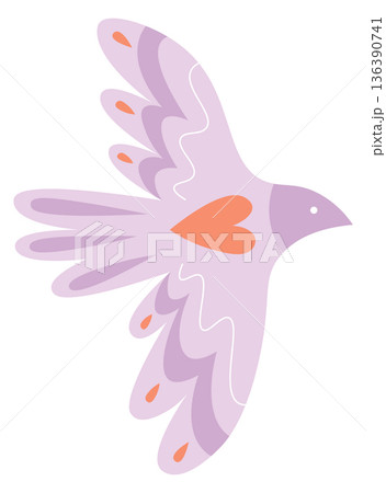 Decorative shape for bird wrapping pattern. Ornate element 136390741