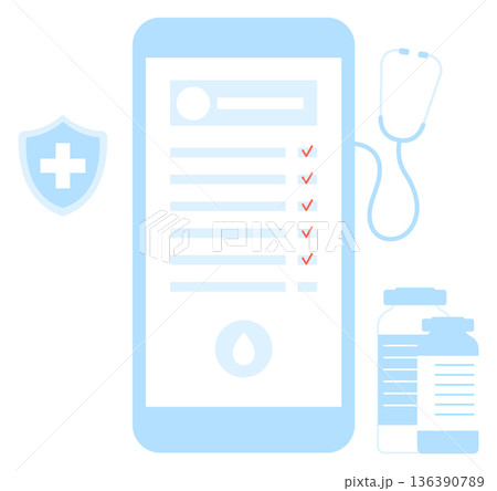 Telemedicine icon. Online medical help smartphone app Telemedicine icon. Online medical help smartphone app 136390789
