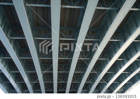 steel bridge in the city 136391015