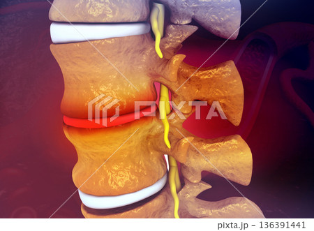 Human Spine With Slipped Disc Human Spine With Slipped Disc 136391441