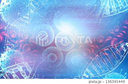 DNA strands on science background DNA strands on science background 136391449