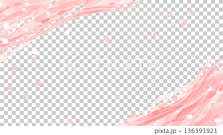 桜の花びらが舞う水彩風背景 136391921