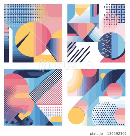 abstract geometric pattern with circles 136392501