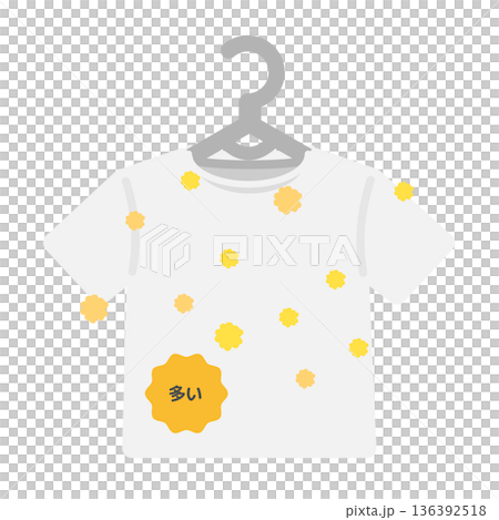 服裝、T恤和花粉傳播(高花粉濃度)示意圖 服裝、T恤和花粉傳播(高花粉濃度)示意圖 136392518