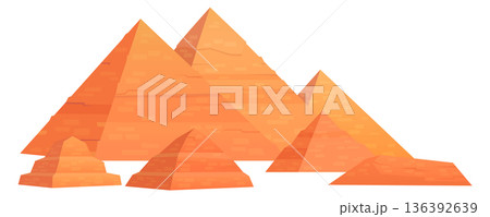 Egyptian pyramids cartoon icon. Travel landmark symbol 136392639