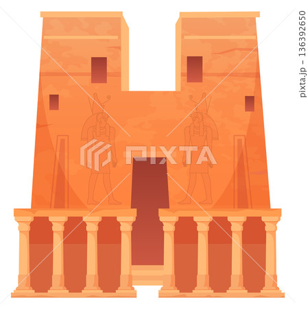 Ancient egyptian tomb. Antique building cartoon icon 136392650