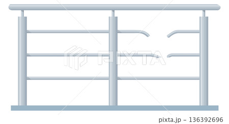 Damaged wrought fence. Iron bar boundary icon Damaged wrought fence. Iron bar boundary icon 136392696