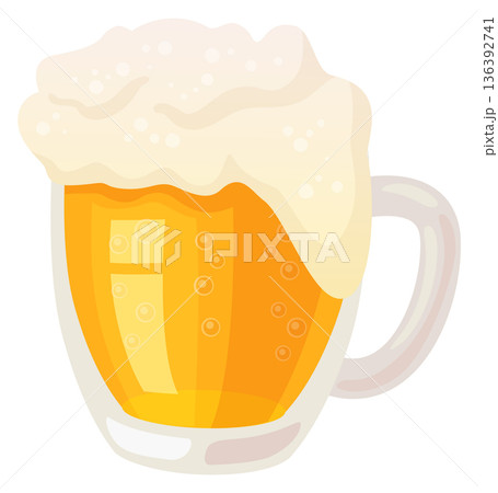 Beer mug cartoon icon. Pub drink glass 136392741