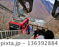 日本の栃木県の鬼怒川温泉ロープウェイとロープウェイ乗り場（紅葉の季節） 136392884