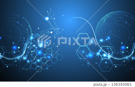 Abstract sphere background with plexus effect. 3D surface. Vector illustration. Abstract sphere background with plexus effect. 3D surface. Vector illustration. 136393065