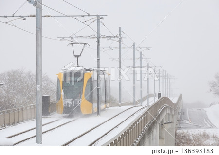 宇都宮ライトレールと真っ白な大雪 宇都宮ライトレールと真っ白な大雪 136393183