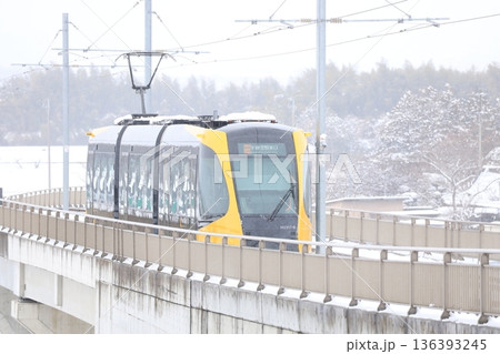 宇都宮ライトレールと真っ白な大雪 宇都宮ライトレールと真っ白な大雪 136393245