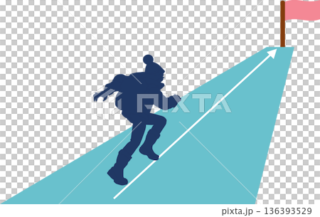 目標達成へのロードマップのイラスト 目標達成へのロードマップのイラスト 136393529