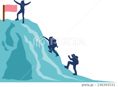 目標達成へのロードマップのイラスト	 136393531