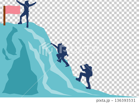 目標達成へのロードマップのイラスト	 136393531