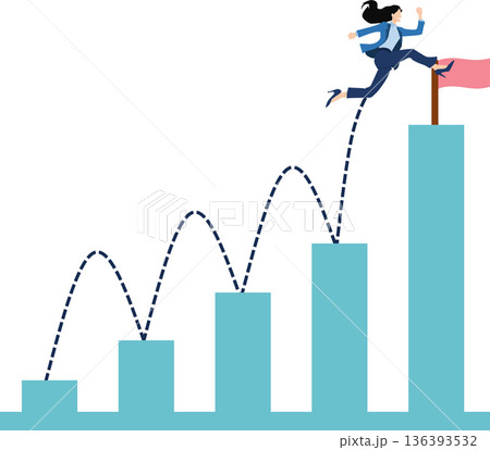 目標達成へのロードマップのイラスト 目標達成へのロードマップのイラスト 136393532