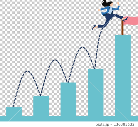 目標達成へのロードマップのイラスト 目標達成へのロードマップのイラスト 136393532