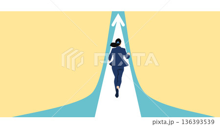 目標達成へのロードマップのイラスト	 136393539