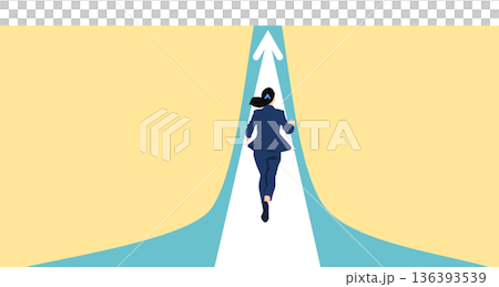 目標達成へのロードマップのイラスト	 136393539