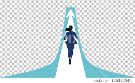 目標達成へのロードマップのイラスト	 136393540