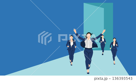 目標達成へのロードマップのイラスト	 136393543