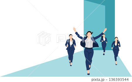 目標達成へのロードマップのイラスト	 136393544