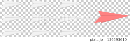 リーダーシップを発揮している様相を表す紙ヒコーキのイラスト 136393610