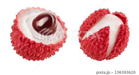 lychee fruit isolated on white background with full depth of field 136393620