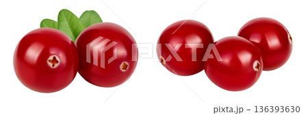 Cranberry isolated on white background with full depth of field Cranberry isolated on white background with full depth of field 136393630