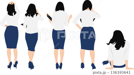 ビジネスウーマンのイラスト 136393641