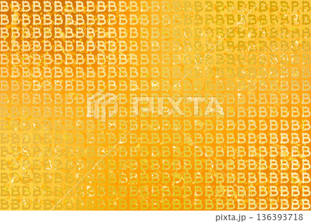 デジタル通貨記号「ビットコイン」のグリッドパターン入りの煌びやかでリッチな金色背景背素材 136393718