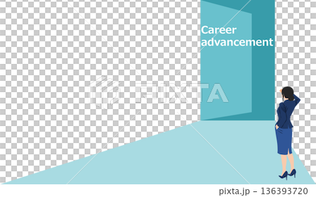 一位女商人正在思考職業發展。 一位女商人正在思考職業發展。 136393720