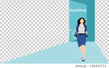 Illustration of a woman leaving work Illustration of a woman leaving work 136393721