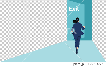 退勤する女性のイラストのイラスト素材 [136393723] - PIXTA